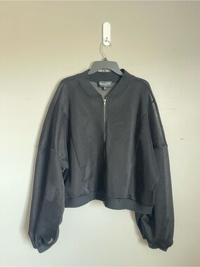 BRITTANY HUMBLE | Black Mesh Cropped Zip Jacket Sz 3X